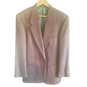 Vintage Men's 38L Baby Alpaca Houndstooth Sport Coat Union Made USA